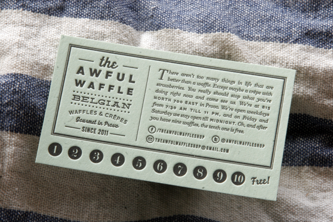 The Awful Waffle | Letterpress Loyalty Cards