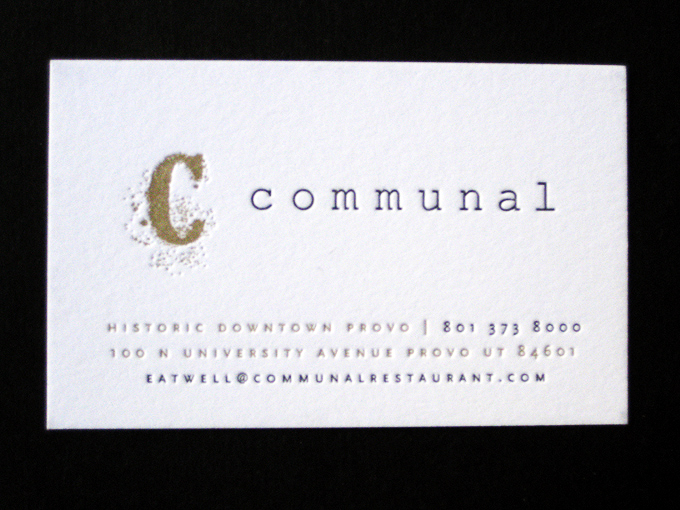 Communal | Letterpress Business Cards