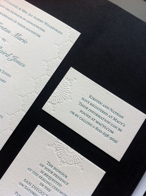 Kirsten & Nathaniel | Letterpress Wedding Invitations
