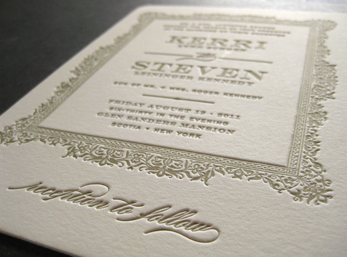 Kerri & Steven | Letterpress Wedding Invitations