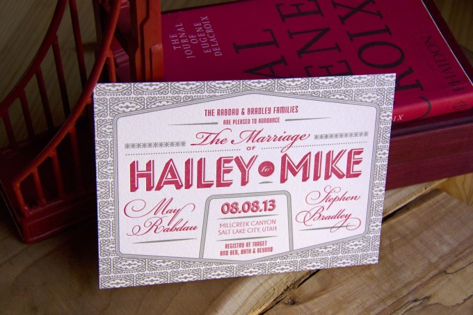 Hailey & Mike | Letterpress Wedding Invitation