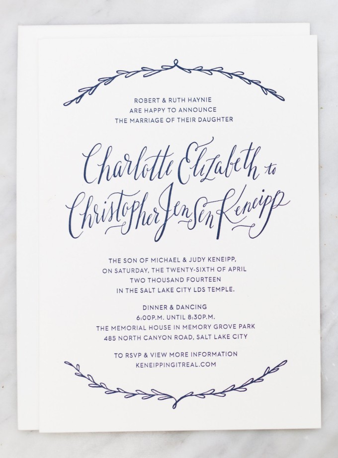 Charlotte & Christopher | Letterpress Wedding Invitation
